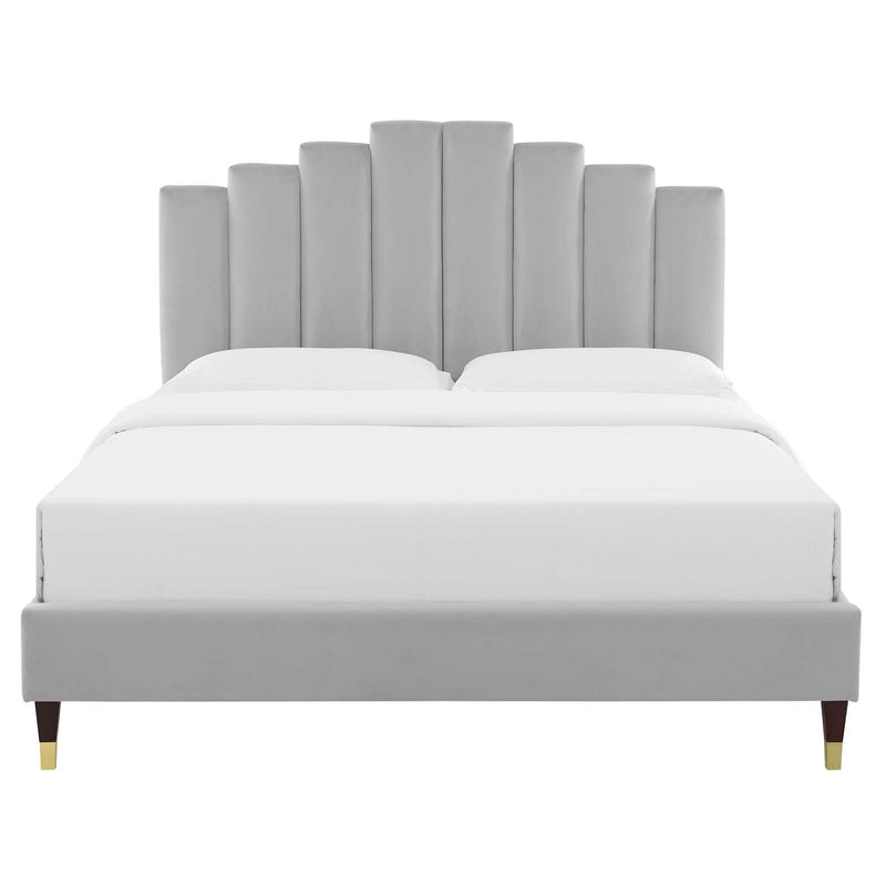 Elise Queen Performance Velvet Platform Bed