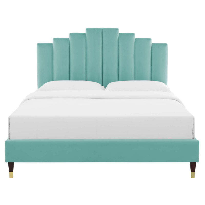 Elise King Performance Velvet Platform Bed