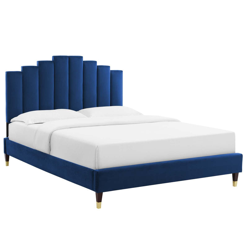 Elise King Performance Velvet Platform Bed