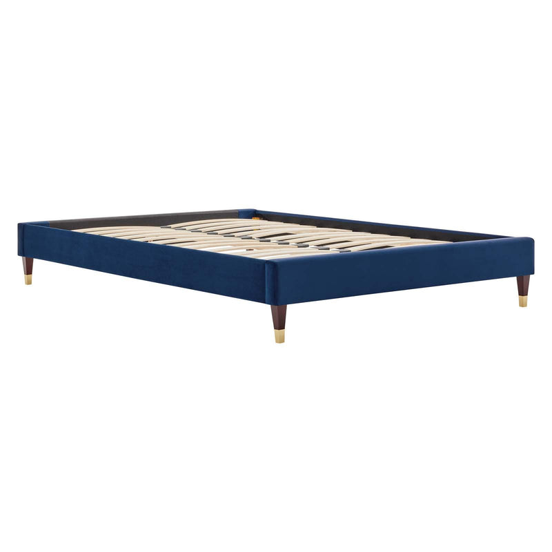 Harlow Twin Performance Velvet Platform Bed Frame