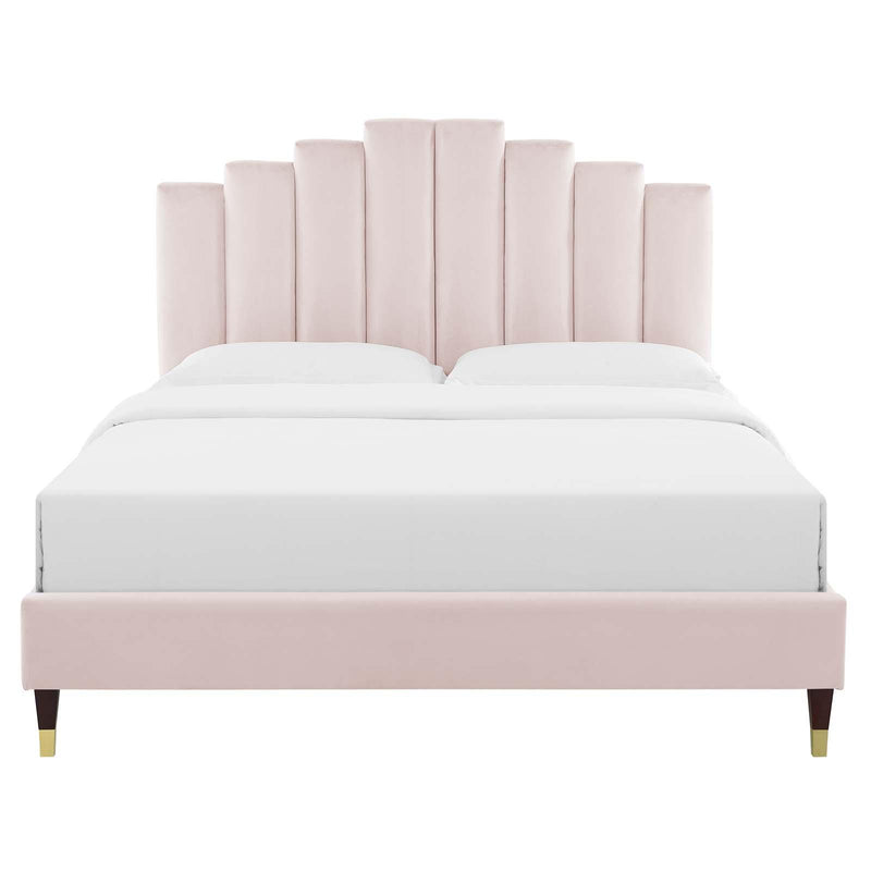 Elise Twin Performance Velvet Platform Bed