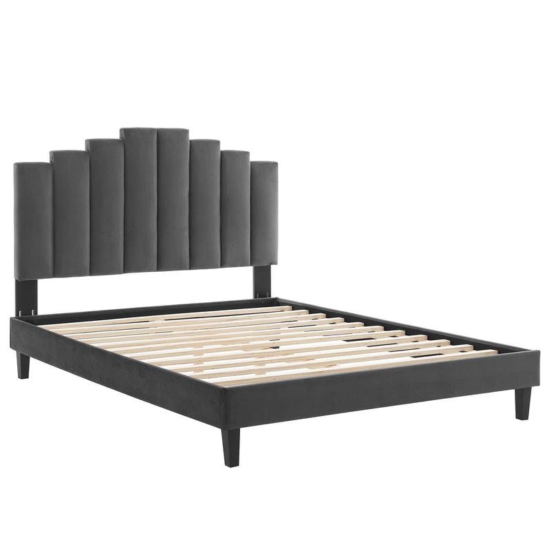 Elise King Performance Velvet Platform Bed