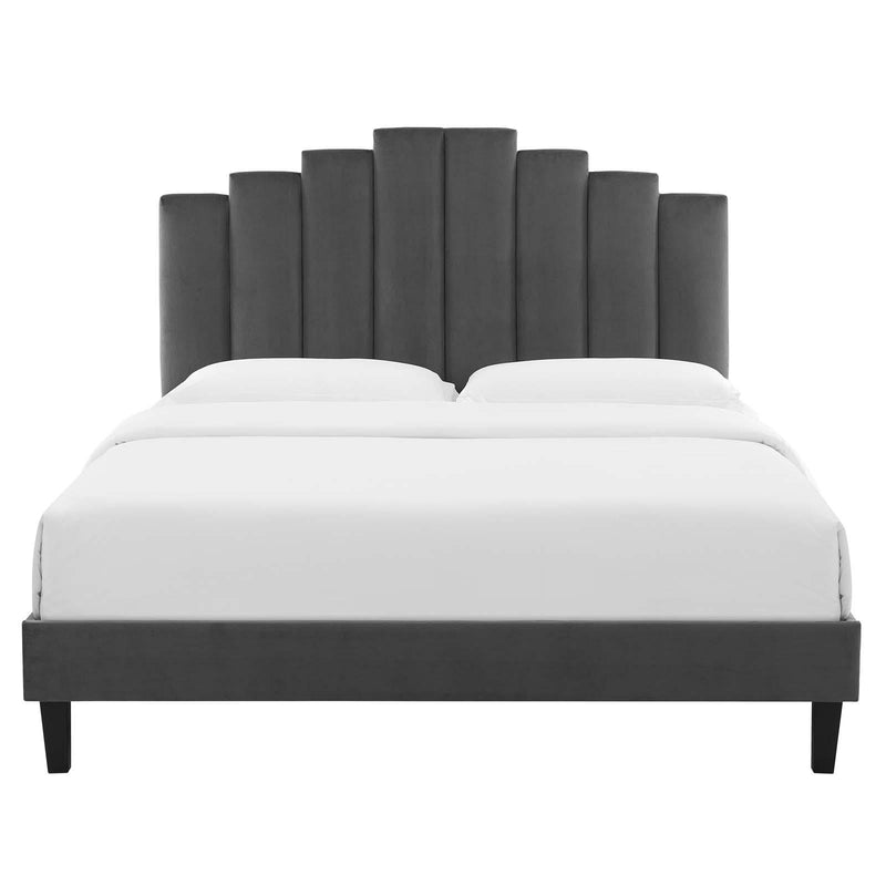 Elise Queen Performance Velvet Platform Bed