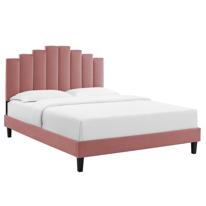 Elise King Performance Velvet Platform Bed