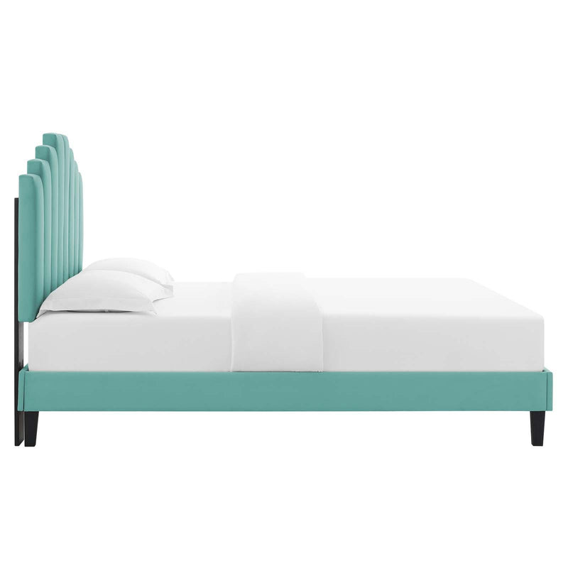 Elise King Performance Velvet Platform Bed