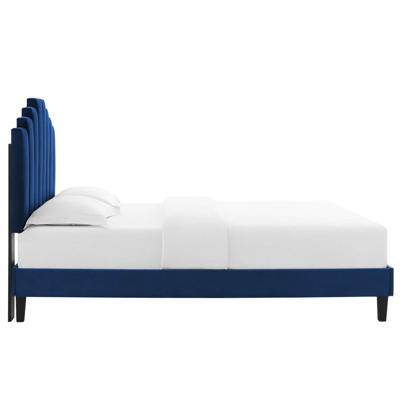 Elise King Performance Velvet Platform Bed