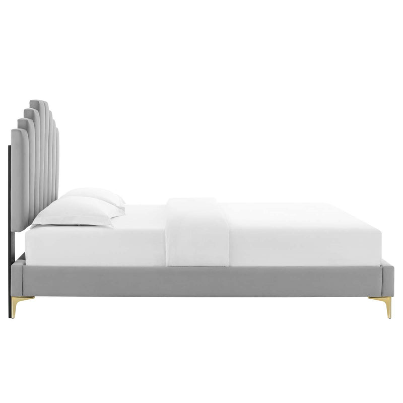 Elise Queen Performance Velvet Platform Bed