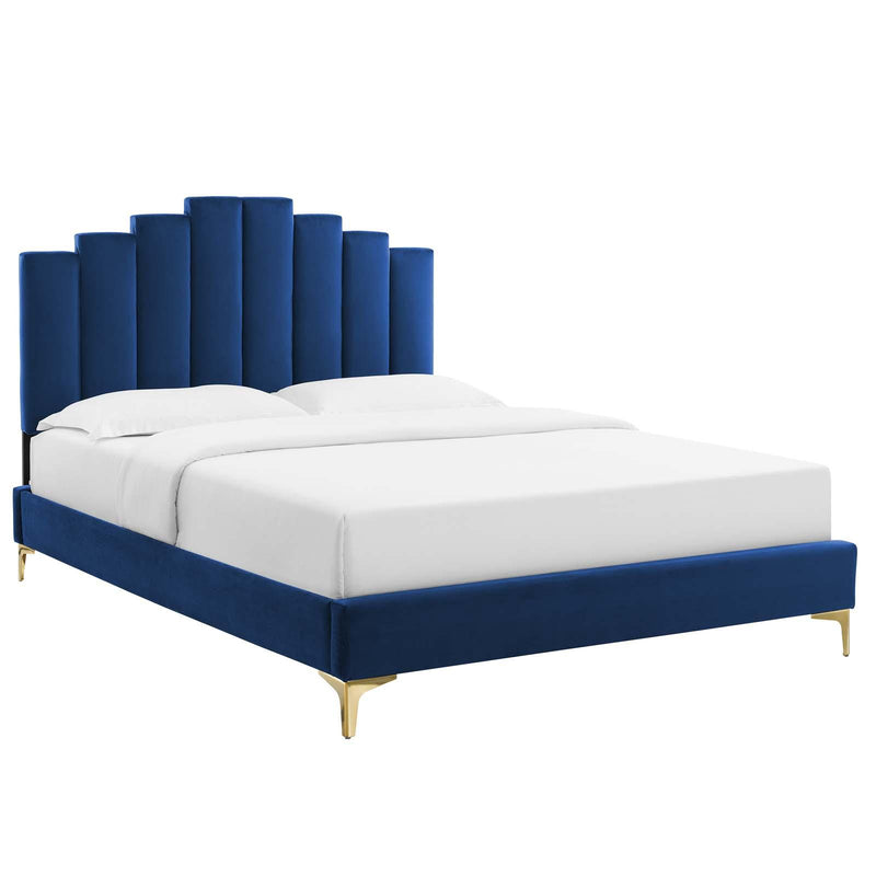 Elise Queen Performance Velvet Platform Bed