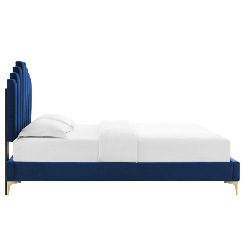 Elise King Performance Velvet Platform Bed