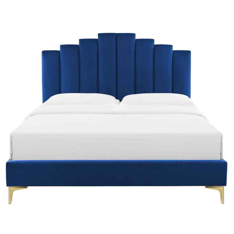 Elise King Performance Velvet Platform Bed