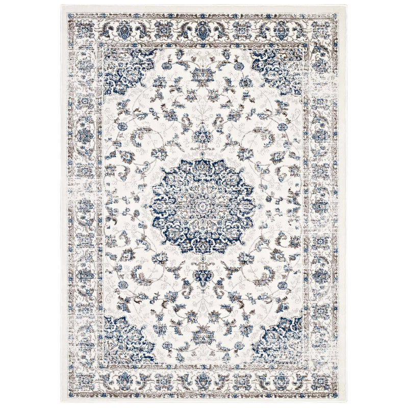 Lilja Distressed Vintage Persian Medallion 8x10 Area Rug