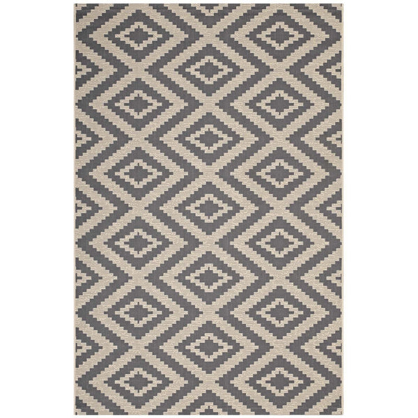 Jagged Geometric Diamond Trellis 8x10 Indoor and Outdoor Area Rug