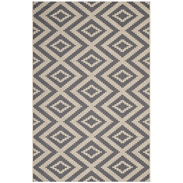 Jagged Geometric Diamond Trellis 8x10 Indoor and Outdoor Area Rug image