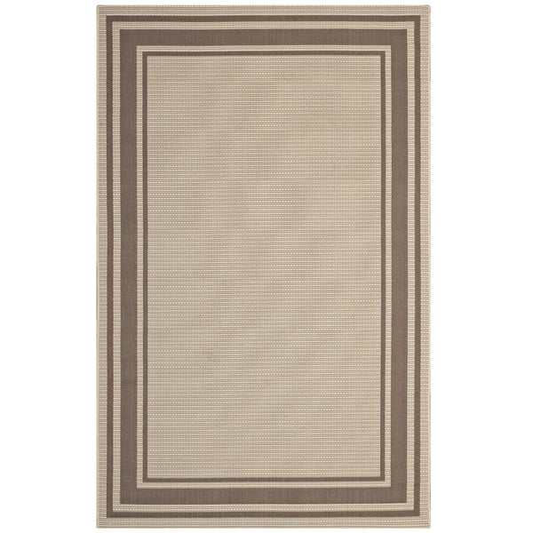 Rim Solid Border 8x10 Indoor and Outdoor Area Rug