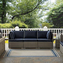 Rim Solid Border 5x8 Indoor and Outdoor Area Rug