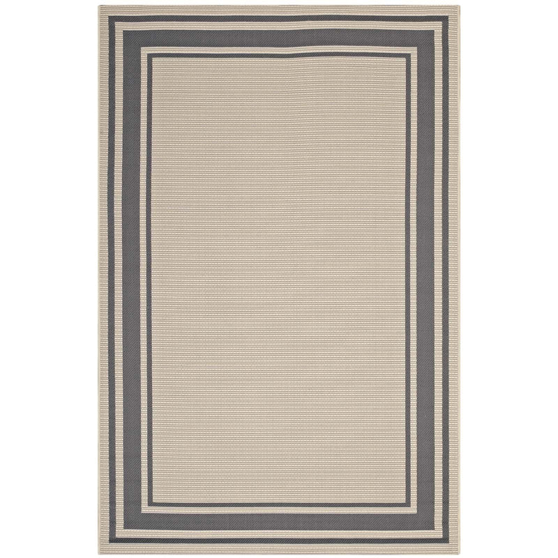 Rim Solid Border 8x10 Indoor and Outdoor Area Rug