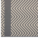 Optica Chevron With End Borders 8x10 Indoor and Outdoor Area Rug