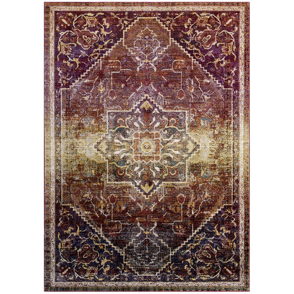 Success Kaede Transitional Distressed Vintage Floral Persian Medallion 8x10 Area Rug image