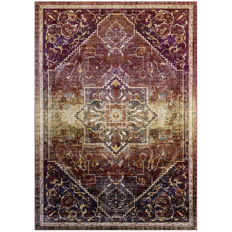 Success Kaede Transitional Distressed Vintage Floral Persian Medallion 4x6 Area Rug image