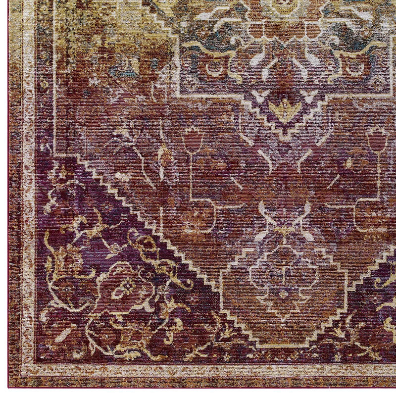 Success Kaede Transitional Distressed Vintage Floral Persian Medallion 4x6 Area Rug