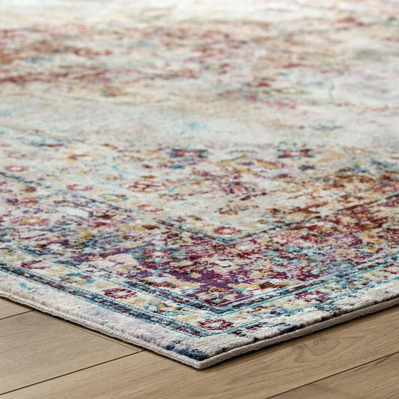 Success Merritt Transitional Distressed Floral Persian Medallion 4x6 Area Rug