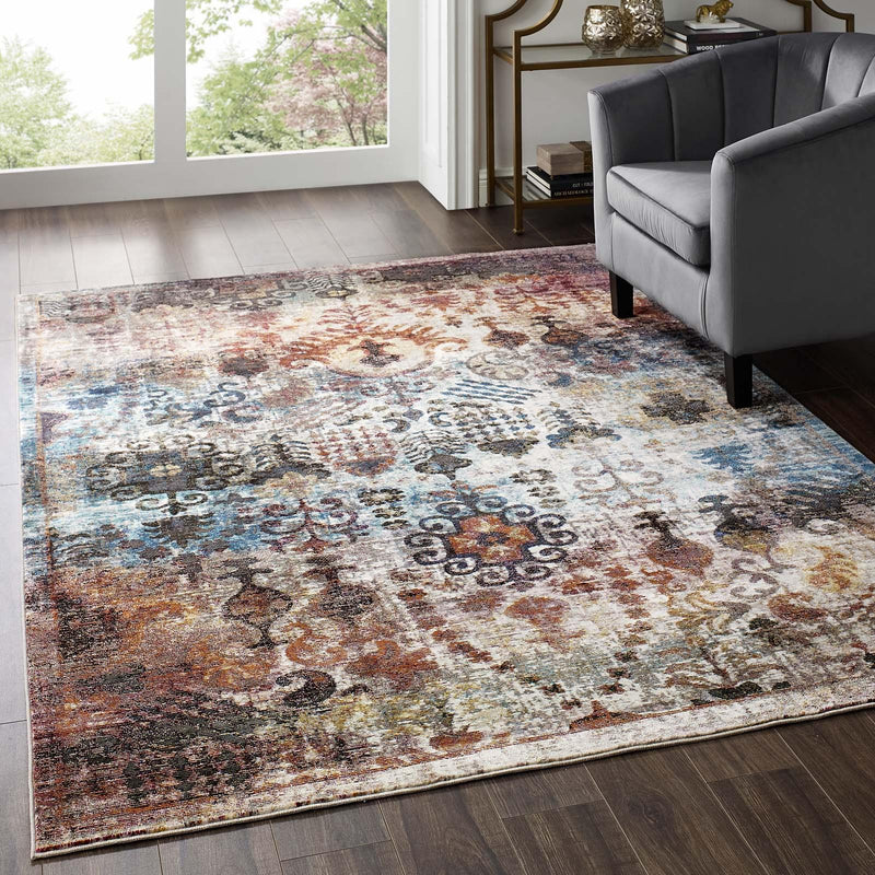 Success Tahira Transitional Distressed Vintage Floral Moroccan Trellis 5x8 Area Rug