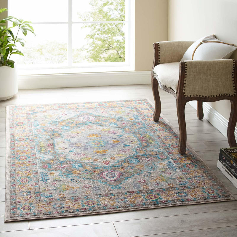 Success Anisah Distressed Floral Persian Medallion 4x6 Area Rug