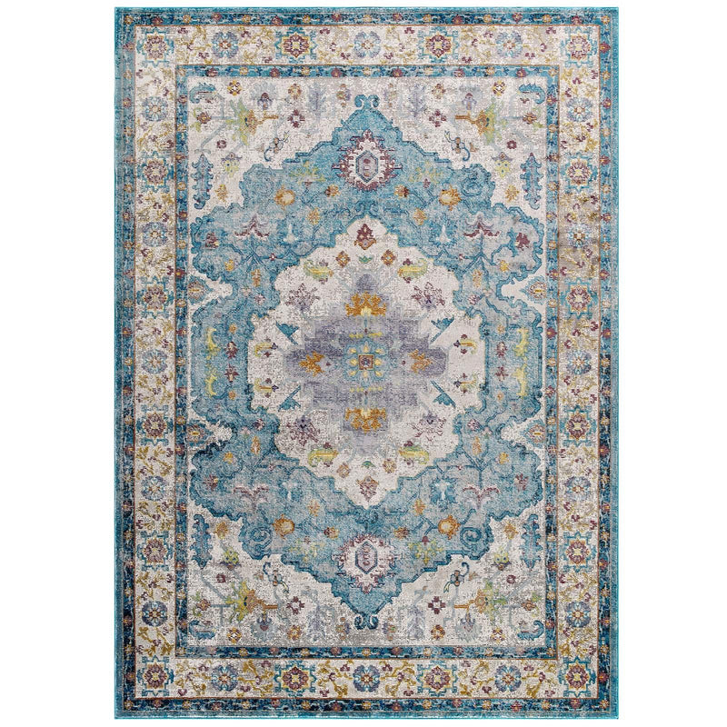 Success Anisah Distressed Floral Persian Medallion 8x10 Area Rug