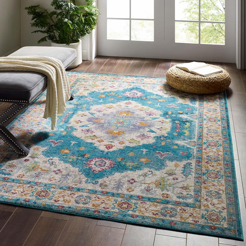 Success Anisah Distressed Floral Persian Medallion 5x8 Area Rug