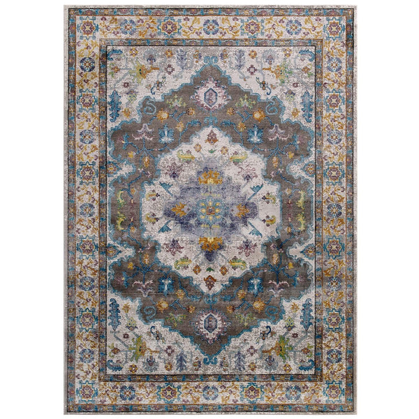 Success Anisah Distressed Floral Persian Medallion 4x6 Area Rug image