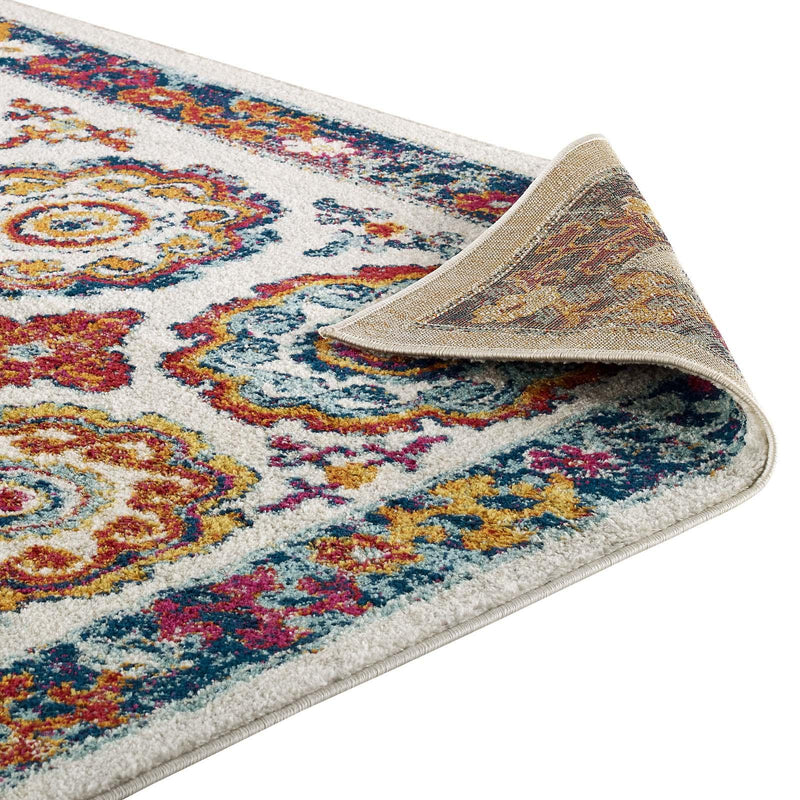 Entourage Odile Distressed Floral Moroccan Trellis 8x10 Area Rug