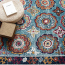 Entourage Odile Distressed Floral Moroccan Trellis 8x10 Area Rug