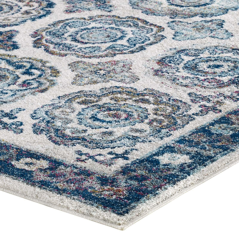 Entourage Odile Distressed Floral Moroccan Trellis 8x10 Area Rug