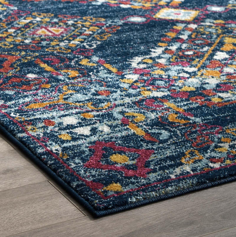 Entourage Khalida Distressed Vintage Floral Lattice 5x8 Area Rug