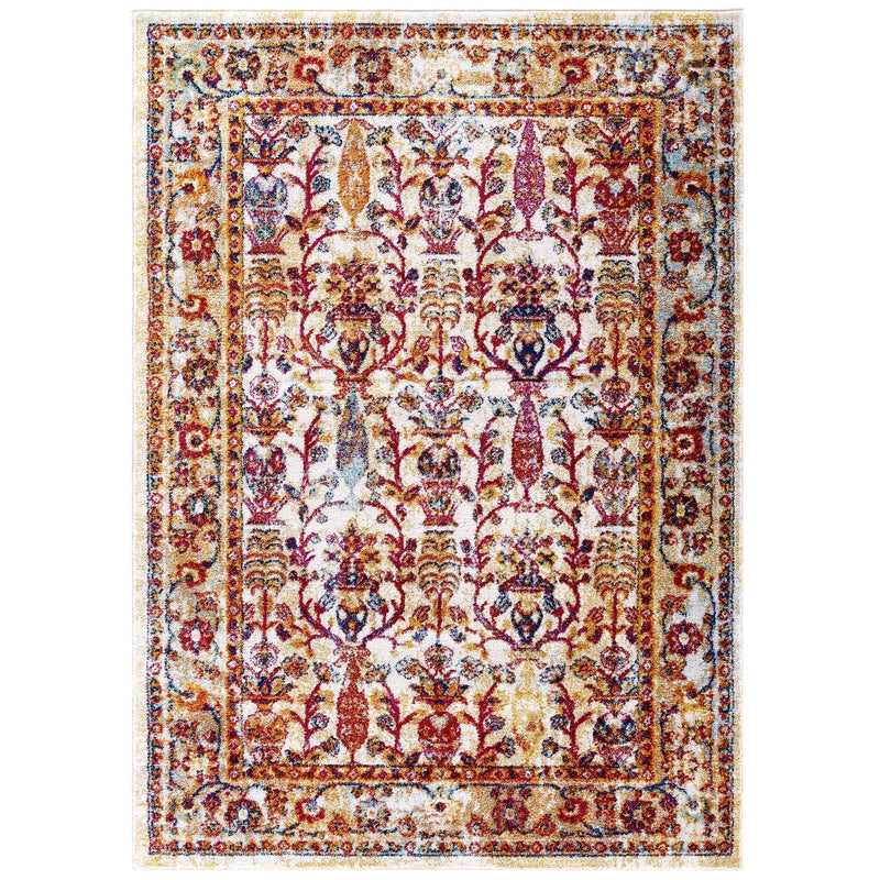 Entourage Jessa Distressed Vintage Floral Lattice 8x10 Area Rug image