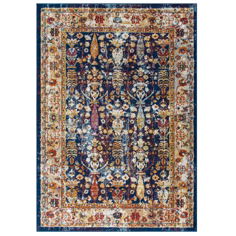 Entourage Jessa Distressed Vintage Floral Lattice 5x8 Area Rug