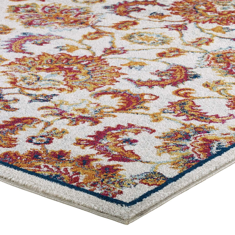 Entourage Azami Distressed Vintage Floral Lattice 8x10 Area Rug