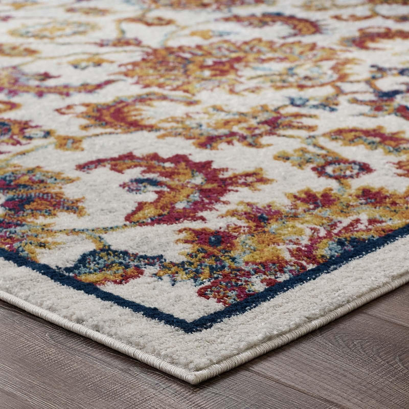 Entourage Azami Distressed Vintage Floral Lattice 8x10 Area Rug