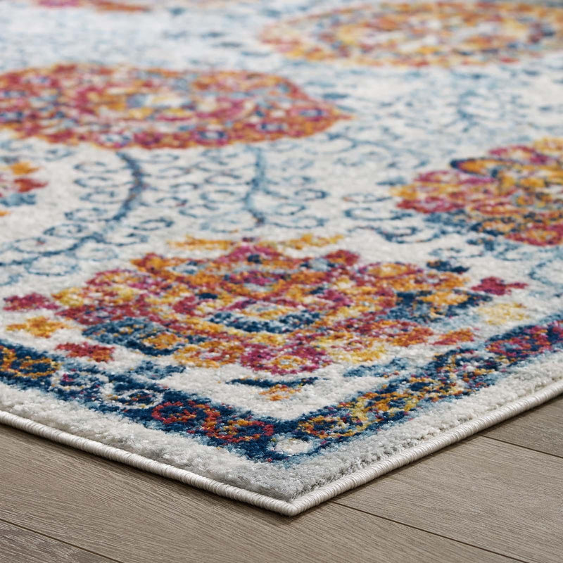 Entourage Kensie Distressed Floral Moroccan Trellis 8x10 Area Rug