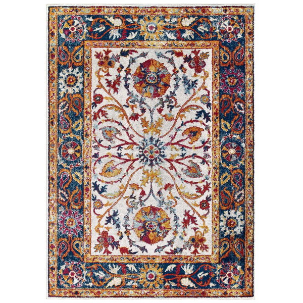 Entourage Samira Distressed Vintage Floral Persian Medallion 8x10 Area Rug image