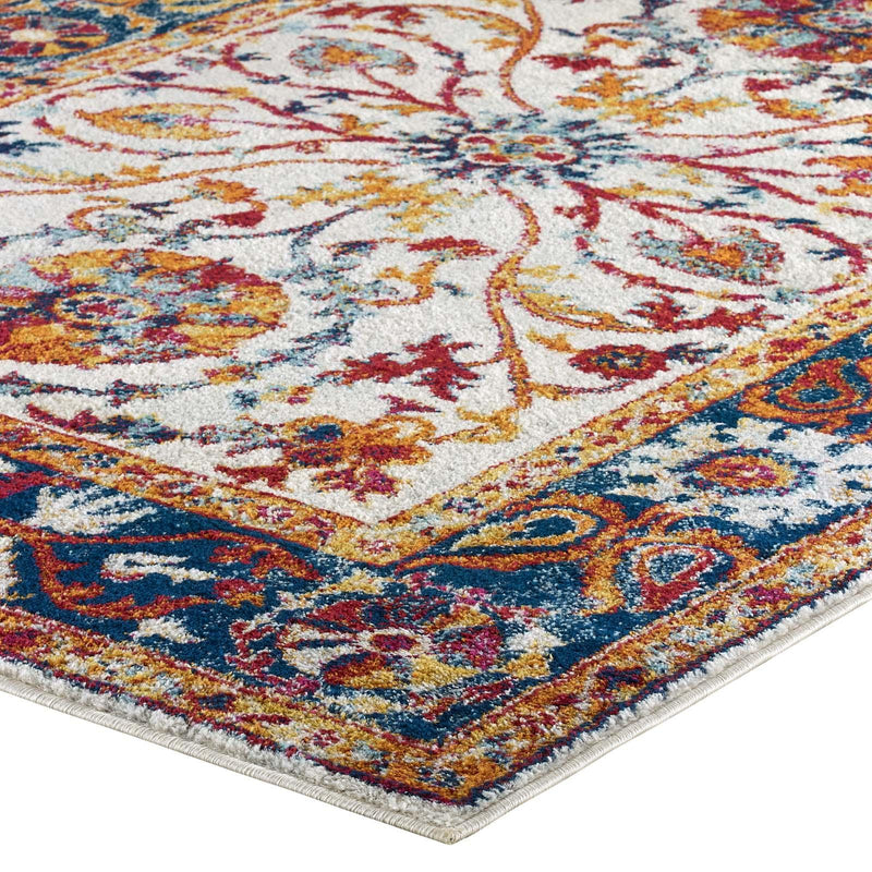 Entourage Samira Distressed Vintage Floral Persian Medallion 8x10 Area Rug