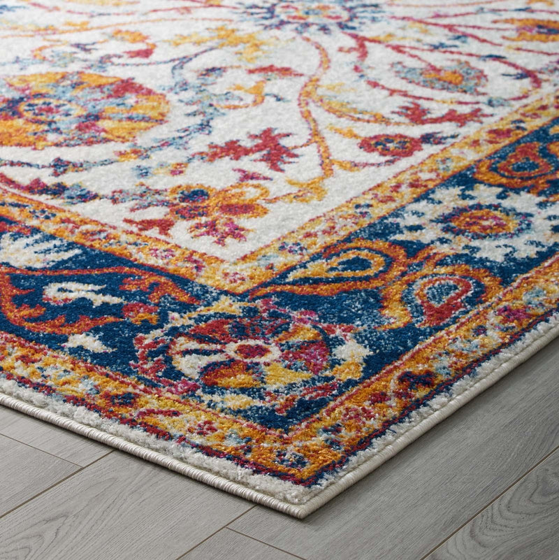 Entourage Samira Distressed Vintage Floral Persian Medallion 8x10 Area Rug