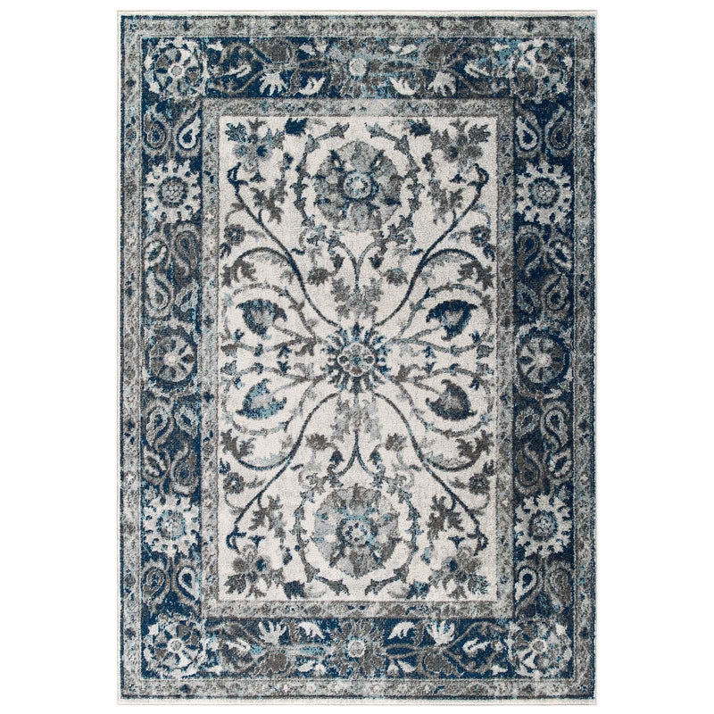 Entourage Samira Distressed Vintage Floral Persian Medallion 8x10 Area Rug