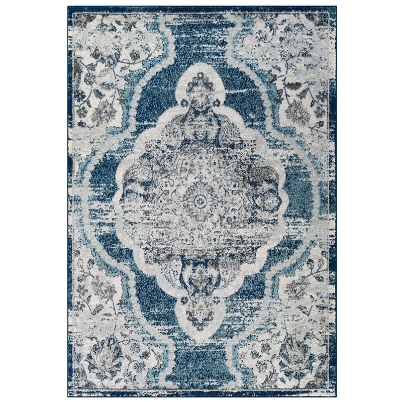 Entourage Malia Distressed Vintage Floral Persian Medallion 8x10 Area Rug