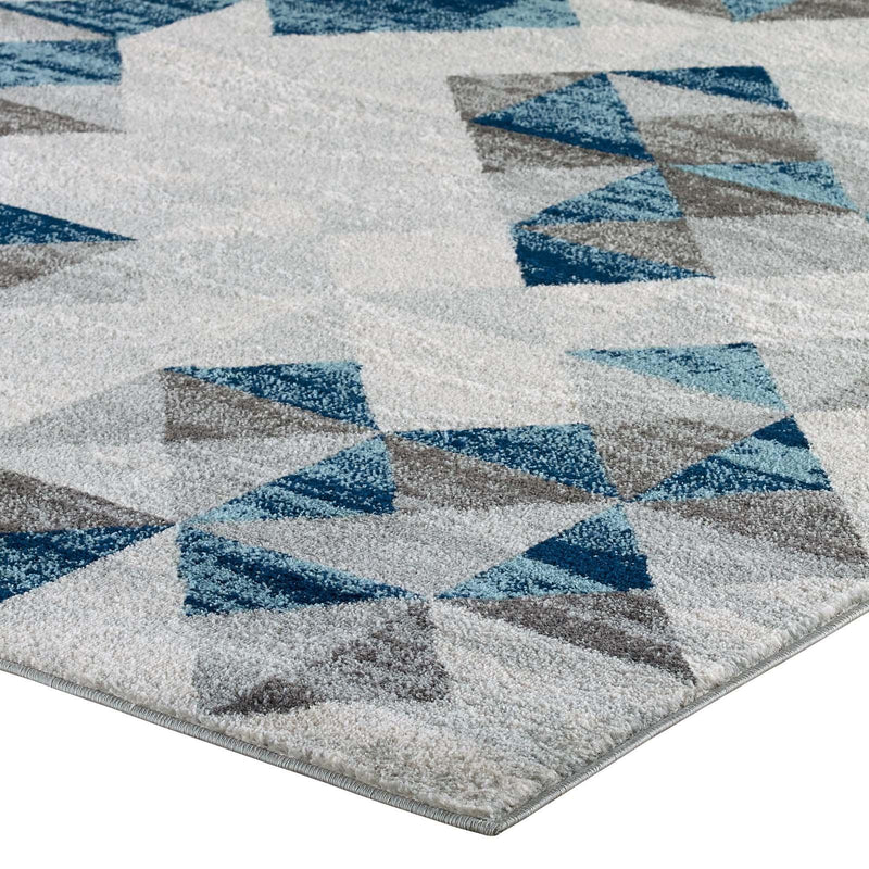 Entourage Elettra Distressed Geometric Triangle Mosaic 8x10 Area Rug