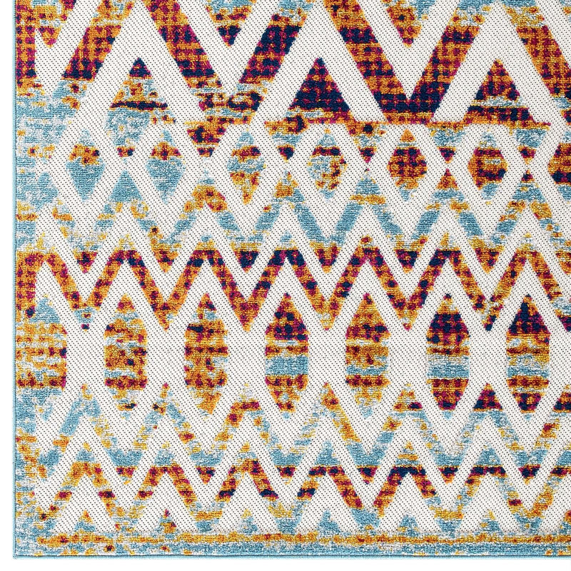 Reflect Tamako Diamond and Chevron Moroccan Trellis 8x10 Indoor / Outdoor Area Rug