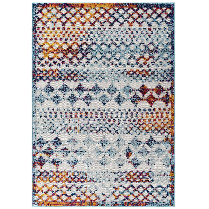 Reflect Giada Abstract Diamond Moroccan Trellis 5x8 Indoor/Outdoor Area Rug