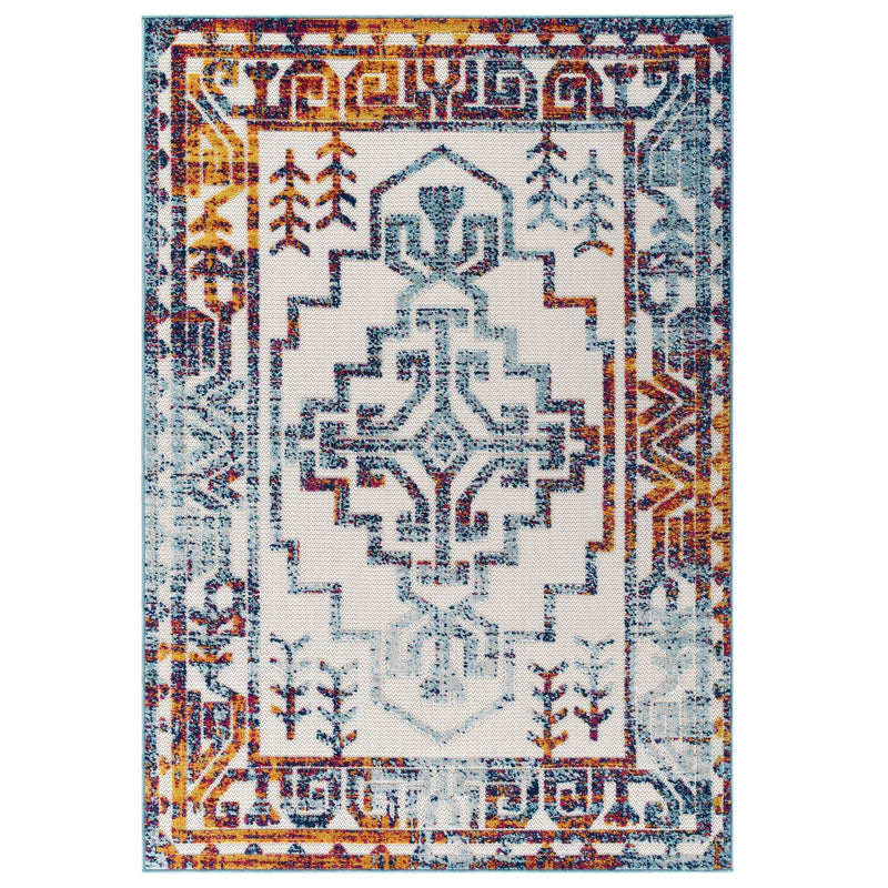 Reflect Nyssa Distressed Geometric Southwestern Aztec 8x10 Indoor/Outdoor Area Rug image