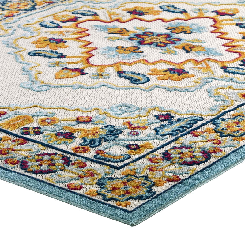 Reflect Ansel Distressed Floral Persian Medallion 8x10 Indoor and Outdoor Area Rug