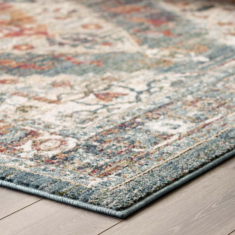 Tribute Camellia Distressed Vintage Floral Persian Medallion 8x10 Area Rug